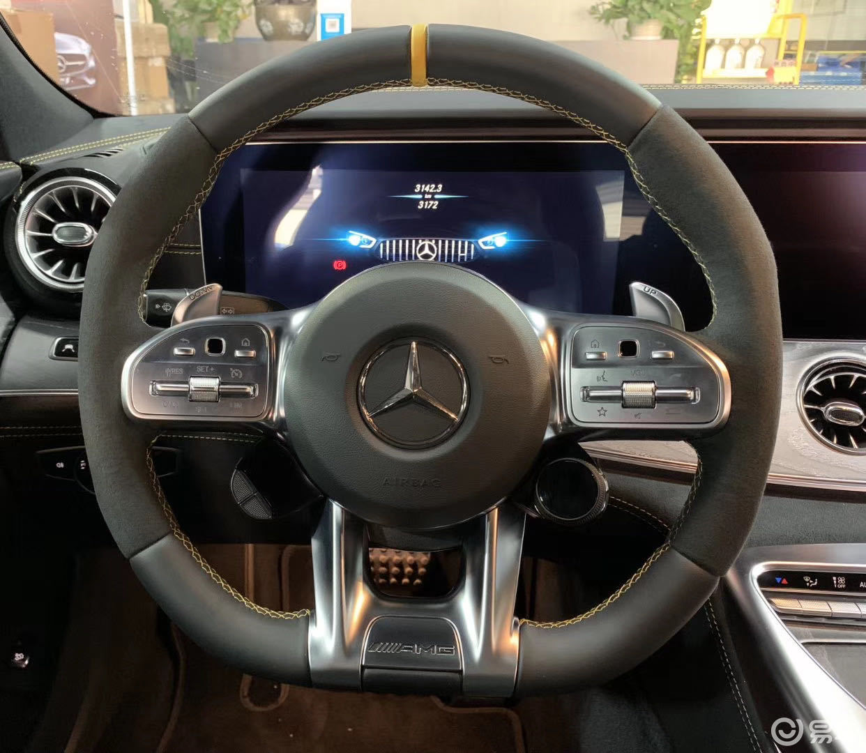 19款奔驰amg gt50改装gt方向盘 oled旋钮