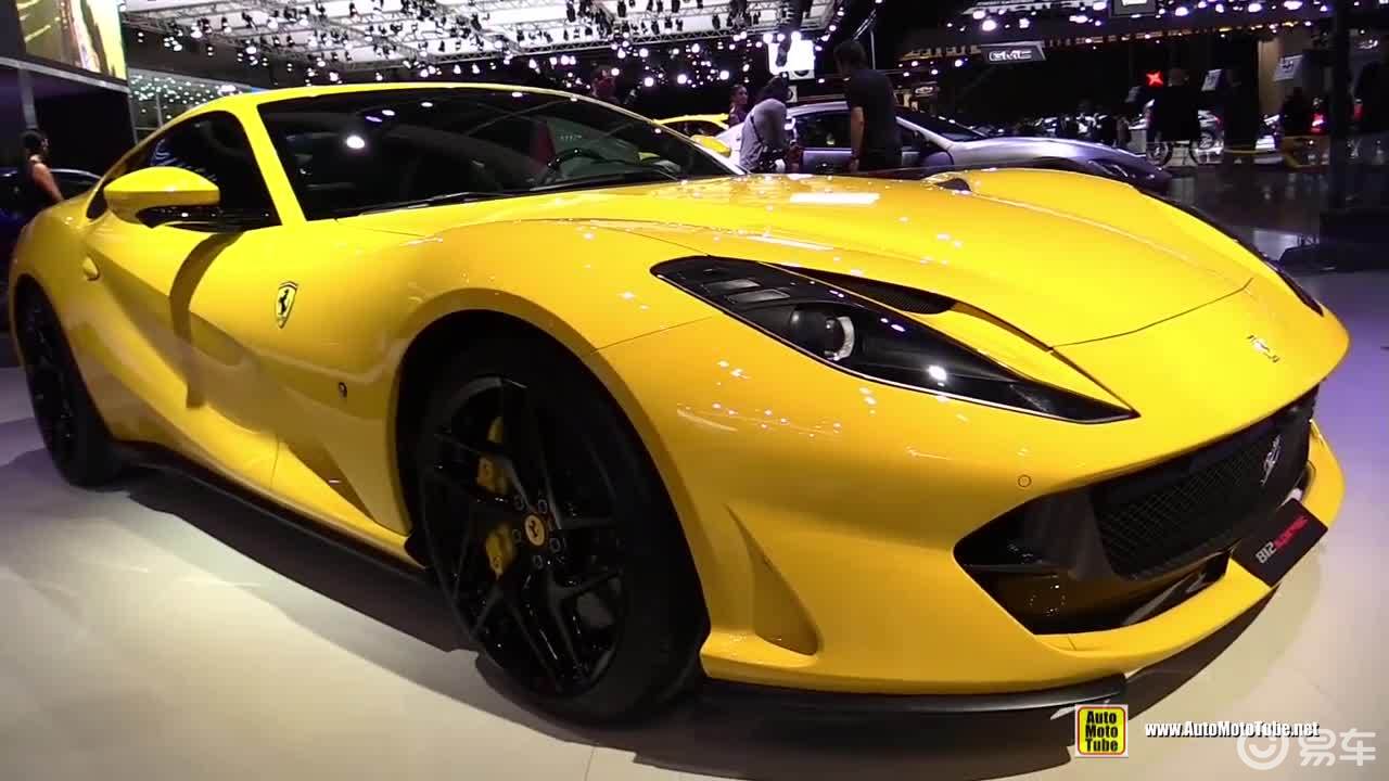 2020款法拉利812superfast,黄色车身很高调