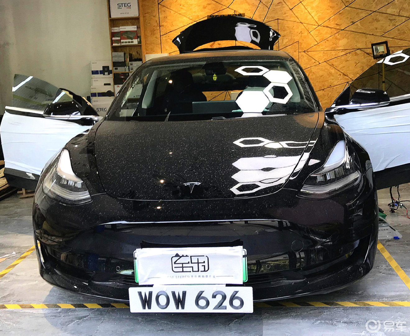 西安至乐汽车音响改装俱乐部特斯拉model3汽车音响升