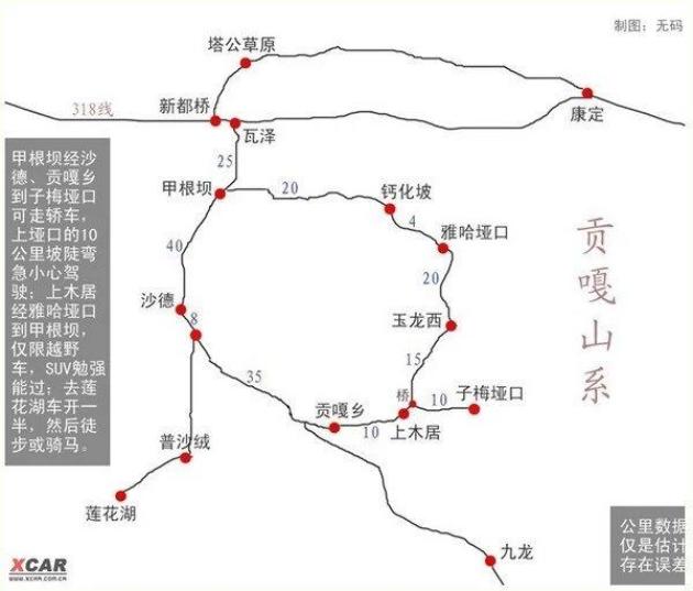 贡嘎子梅环线是一条冷门旅游线路,因为路况原始,翻译成通俗一点的话来