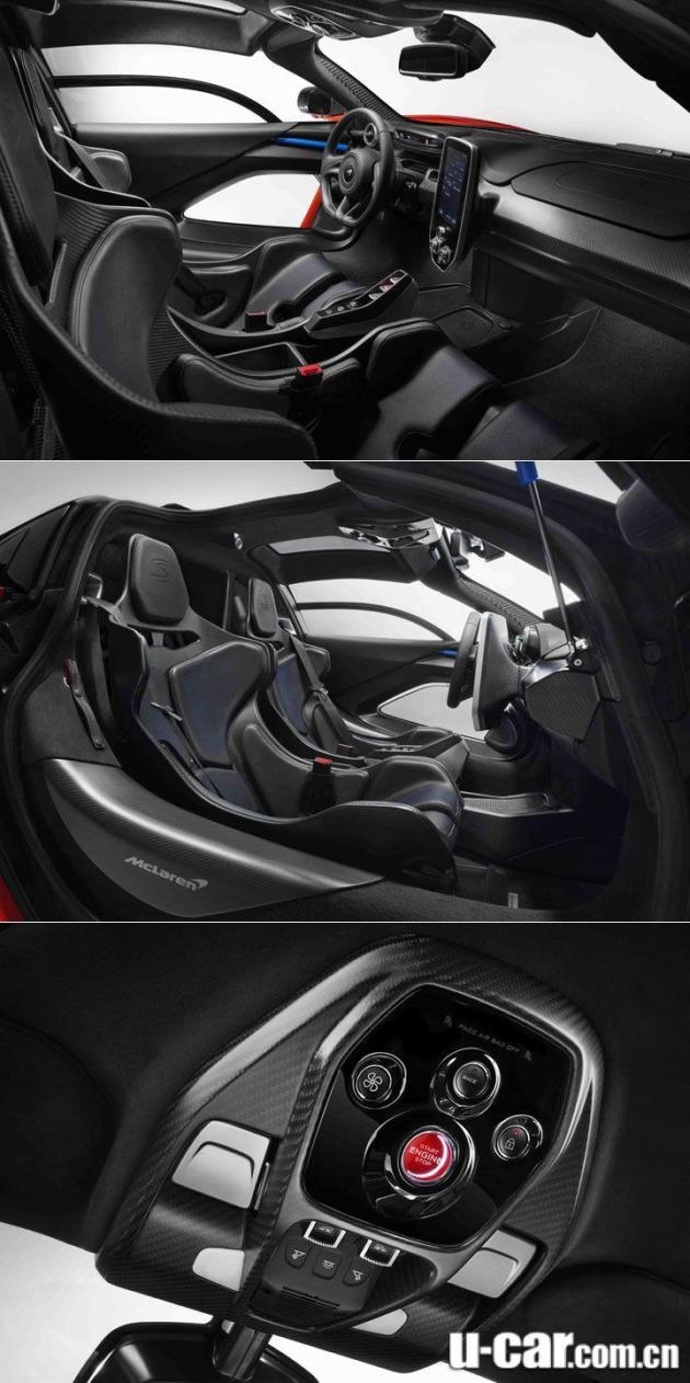 图为迈凯轮 senna的内饰设计,包含双座设定加上碳纤维饰板等等.