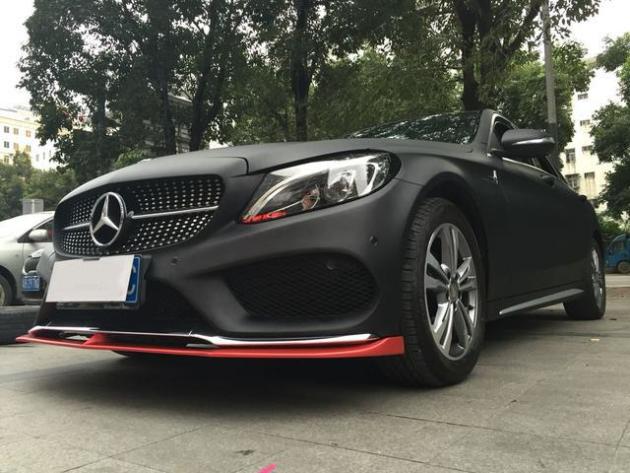 奔驰c级 车型 奔驰c200全车 雅黑简单简单红色点化一下