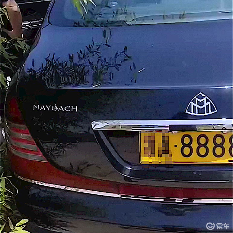 黄牌迈巴赫现身街头,挂5个8车牌,牌就值7位数