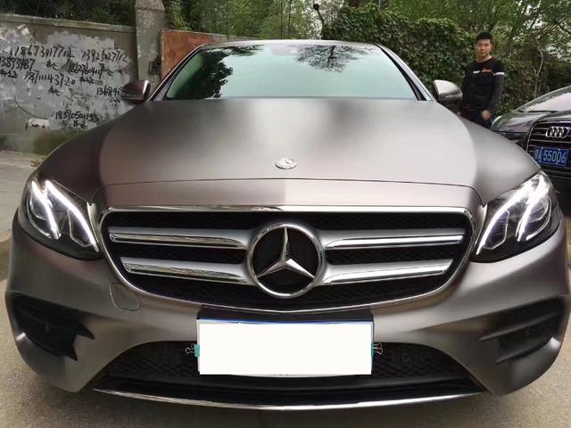 奔驰E300L改色电光钛金灰改色贴膜效果图_武汉慕色_易车号-易车网