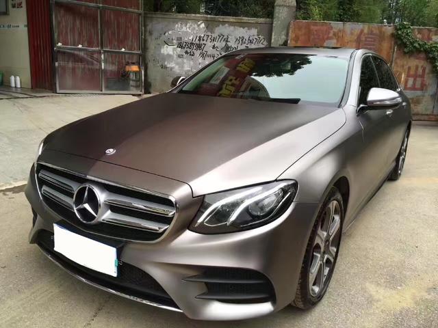 奔驰E300L改色电光钛金灰改色贴膜效果图_武汉慕色_易车号-易车网