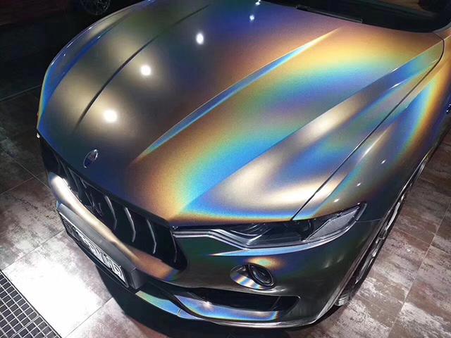 玛莎拉蒂莱万特锦绣灰车身改色贴膜效果_武汉慕色_易车号-易车网