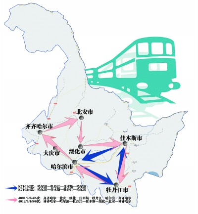 从11日零时起,哈尔滨铁路局将实行新的列车运行图