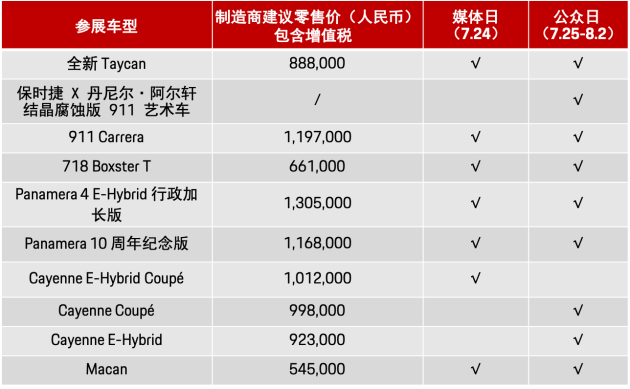 保时捷成都车展阵容曝光全新后驱版Taycan领衔