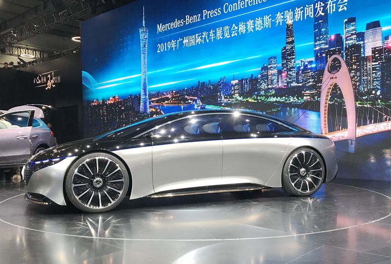未来的豪华电动车 奔驰 vision eqs概念车国内首次亮相