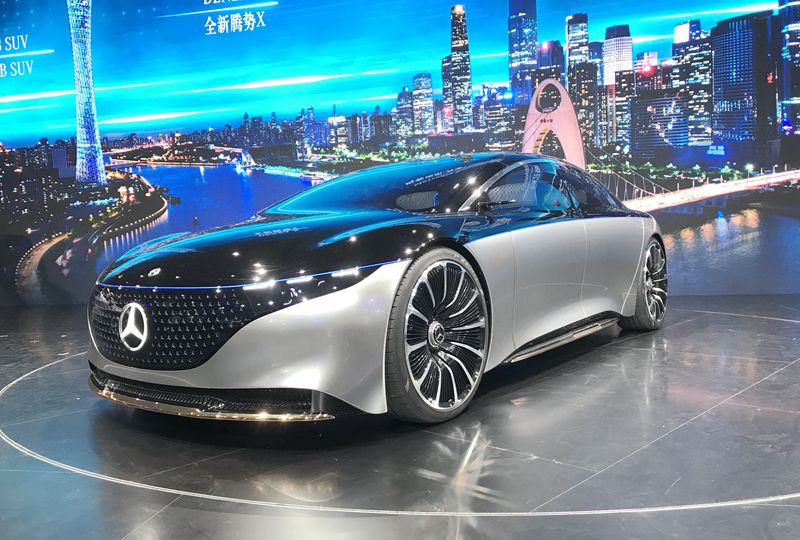 未来的豪华电动车奔驰visioneqs概念车国内首次亮相