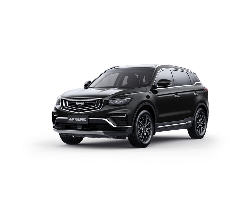 博越pro采用了吉利家族式前脸设计造型,搭配了吉利家族全新的黑色logo
