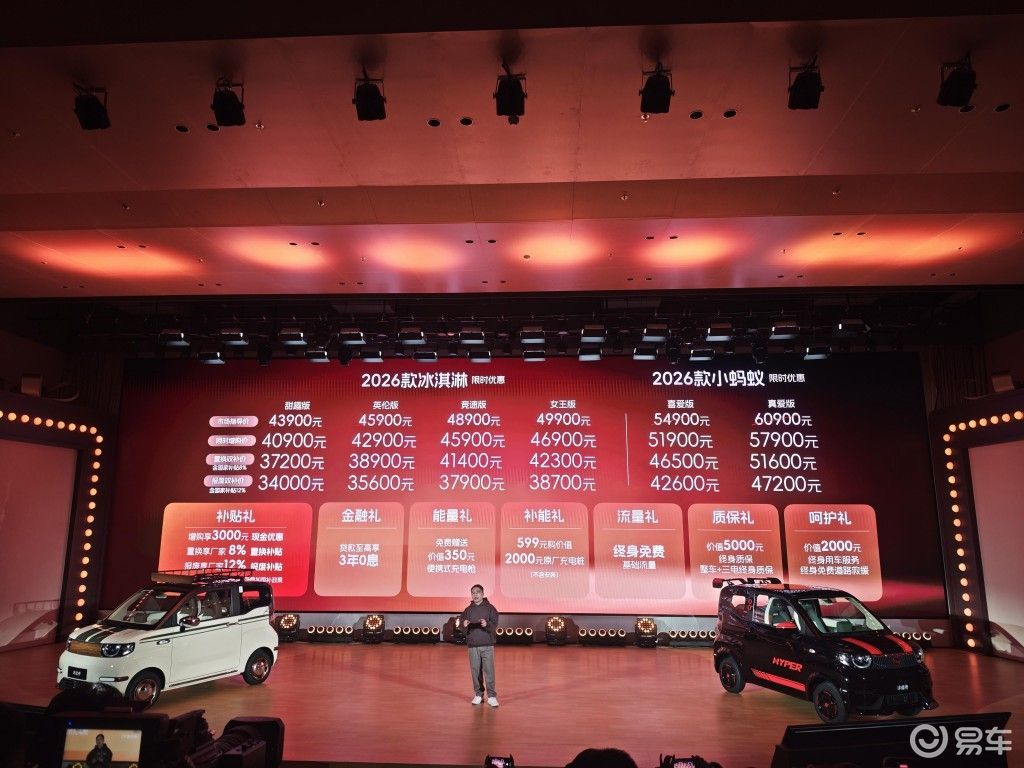 2026款冰淇淋焕新 3.4万起潮领微型纯电