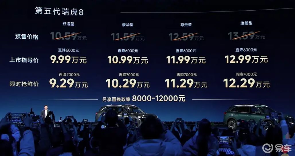 电感座舱+大五座空间 第五代瑞虎8限时9.29万起
