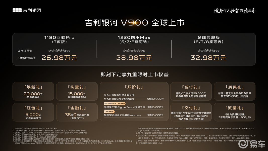 超级大的MPV吉利银河V900限时价26.98万起