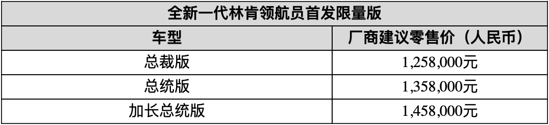 全新一代林肯领航员首发限量版于2025上海车展正式上市