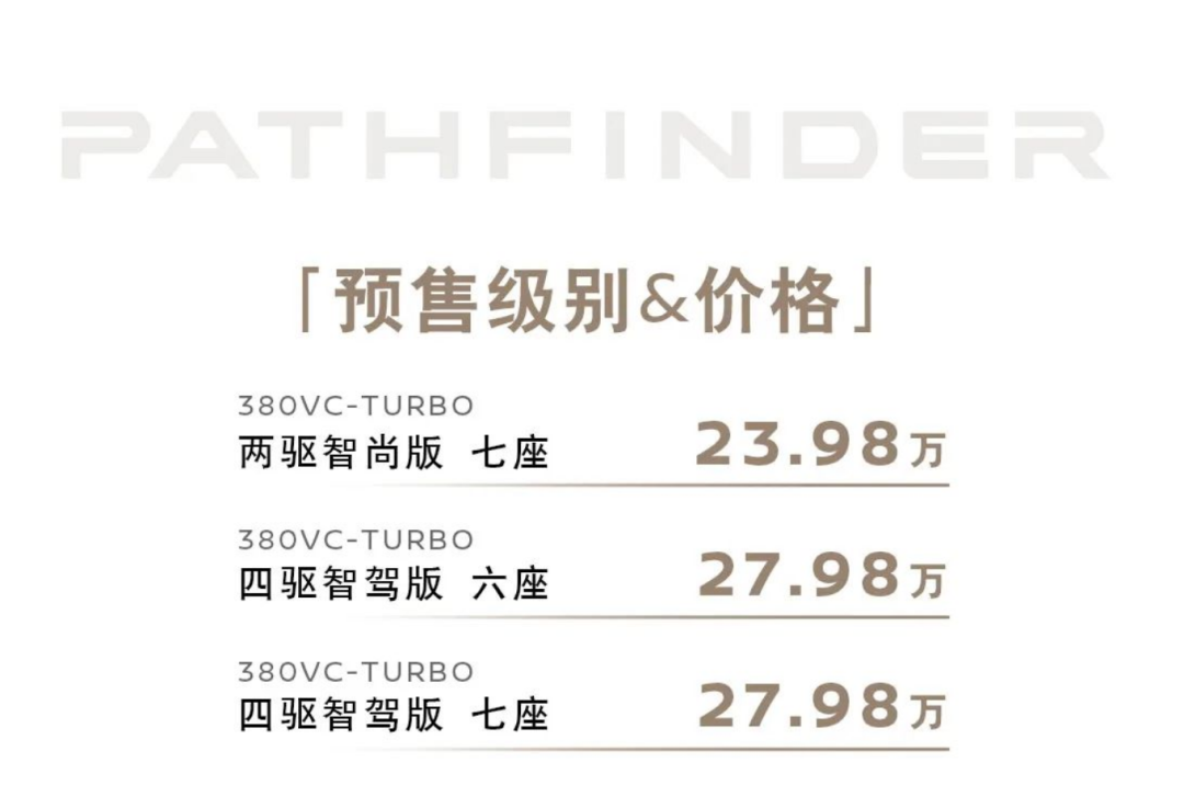 国产Pathfinder！日产探陆预售23.98万起
