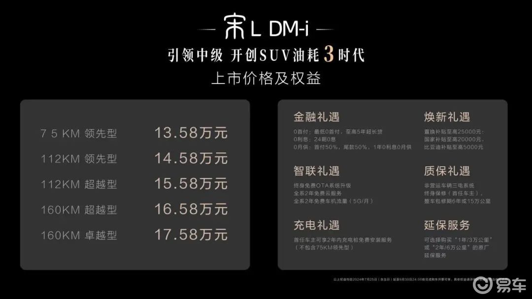 搭第五代DM技术|宋L DM-i上市，售13.58万起