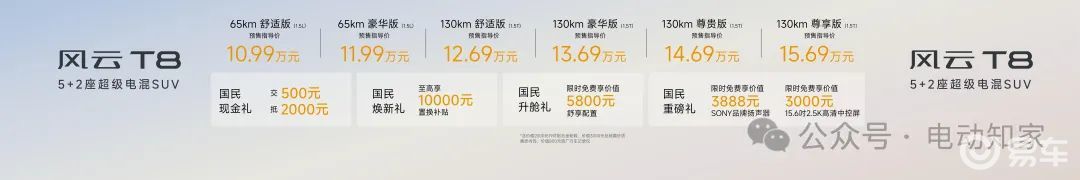 奇瑞风云T8正式预售！
