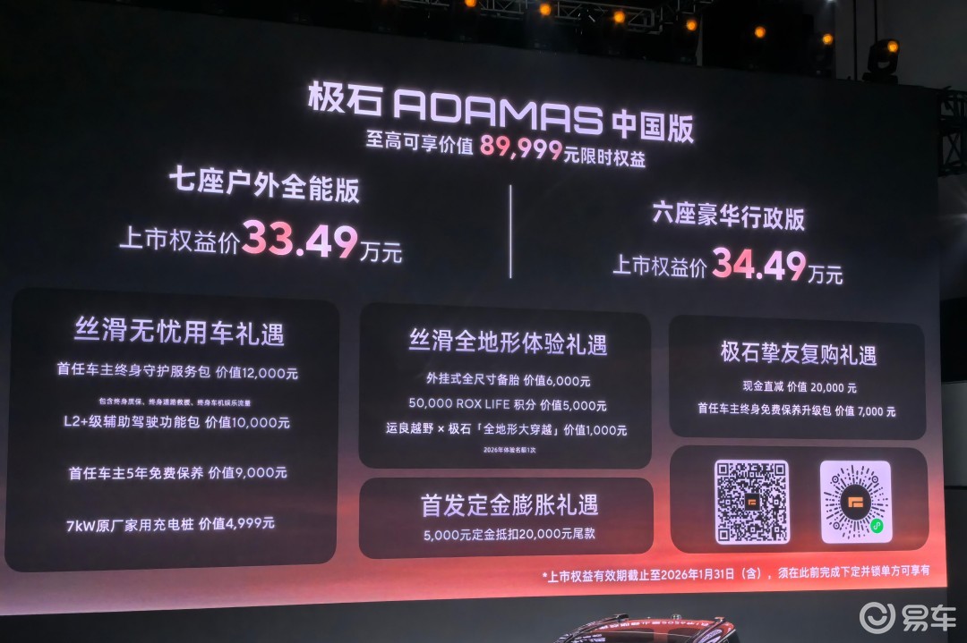 极石ADAMAS中国版上市权益价33.49万元起