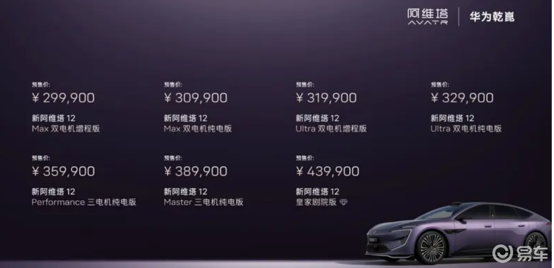 预售价29.99万元起,新款阿维塔12开启预售