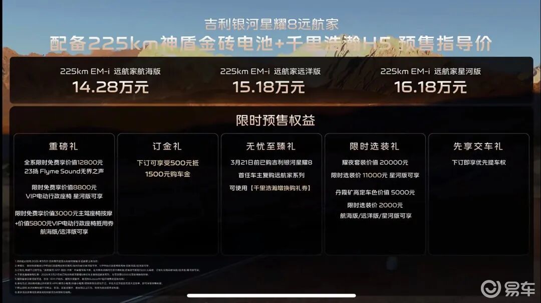 吉利银河星耀8远航家开启预售，看完亮点才知道有多卷