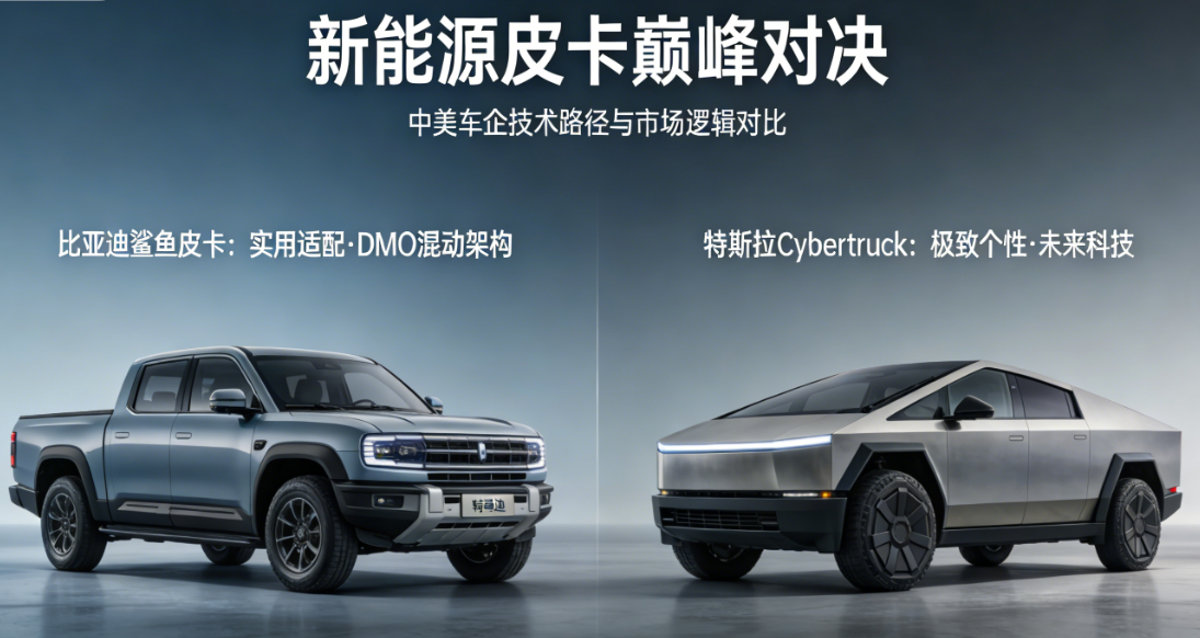 鲨战赛博：比亚迪与特斯拉 皮卡赛道两极对决