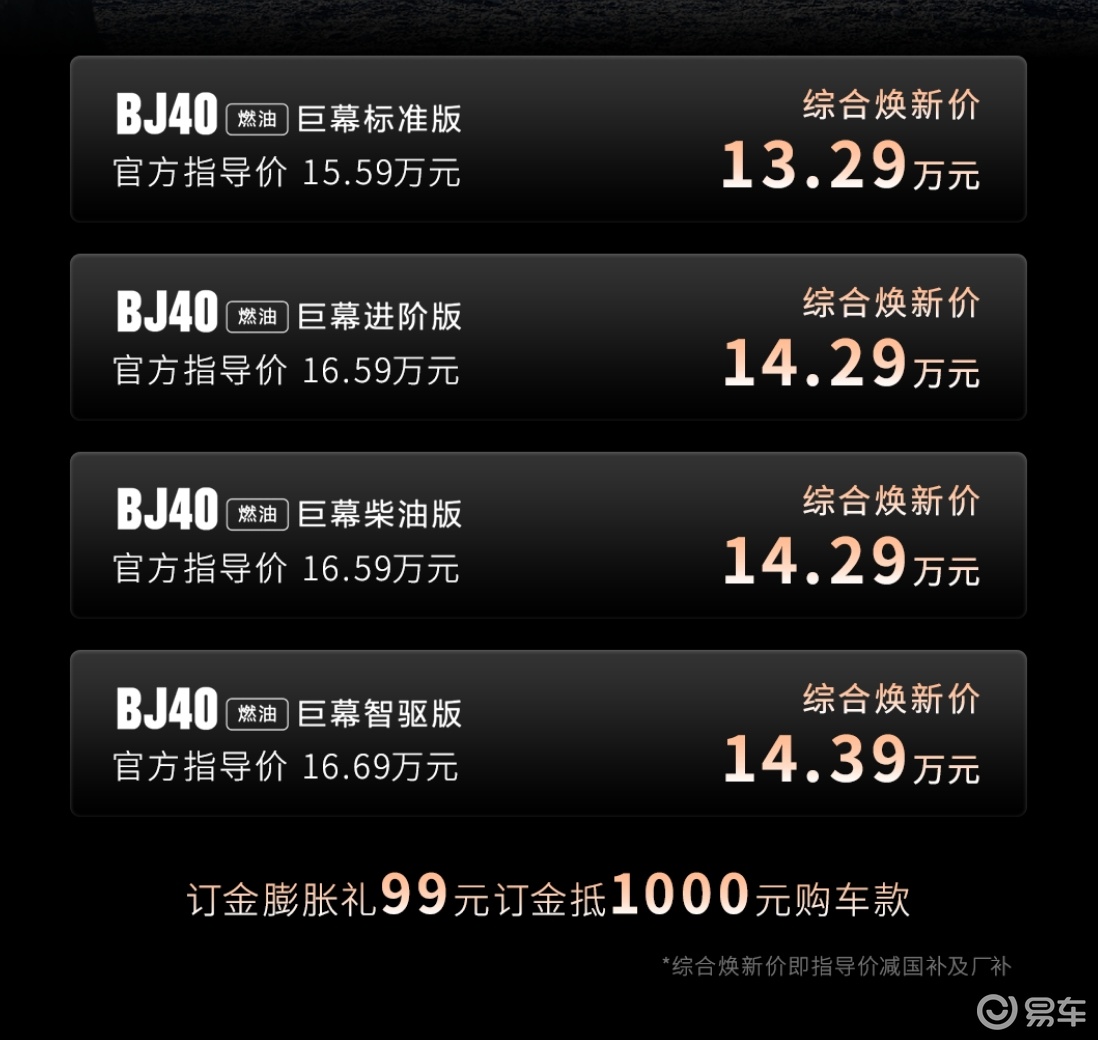 BJ40家族连发三车,BJ40增程赤兔标准版上市
