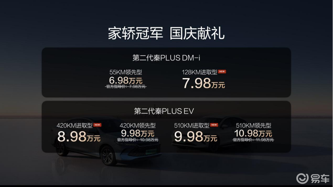 加推长续航，第二代秦PLUS加推进取型限时6.98万元起