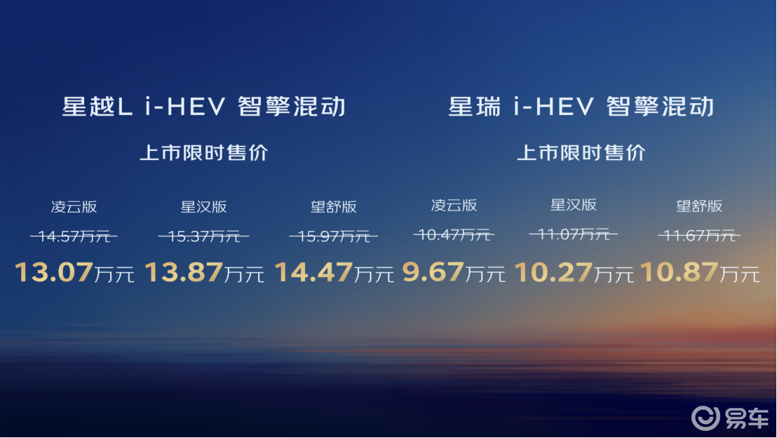 燃油车进入2L时代 吉利中国星i-HEV智擎混动昨晚上市