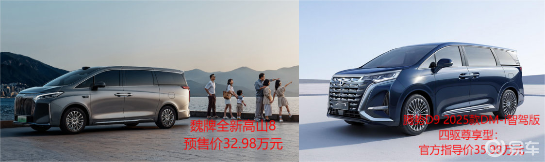 魏牌全新高山8VS腾势D9 2025款，谁更值得闭眼入？