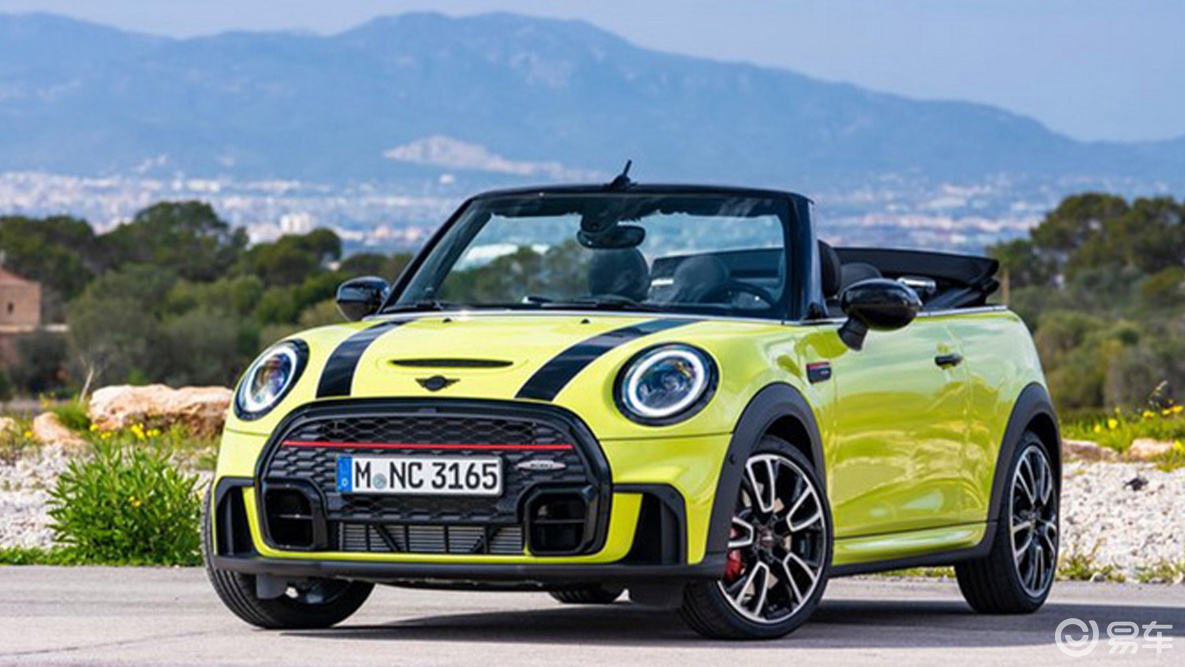 mini jcw敞篷版官图 中置双出排气搭黑色外观配件