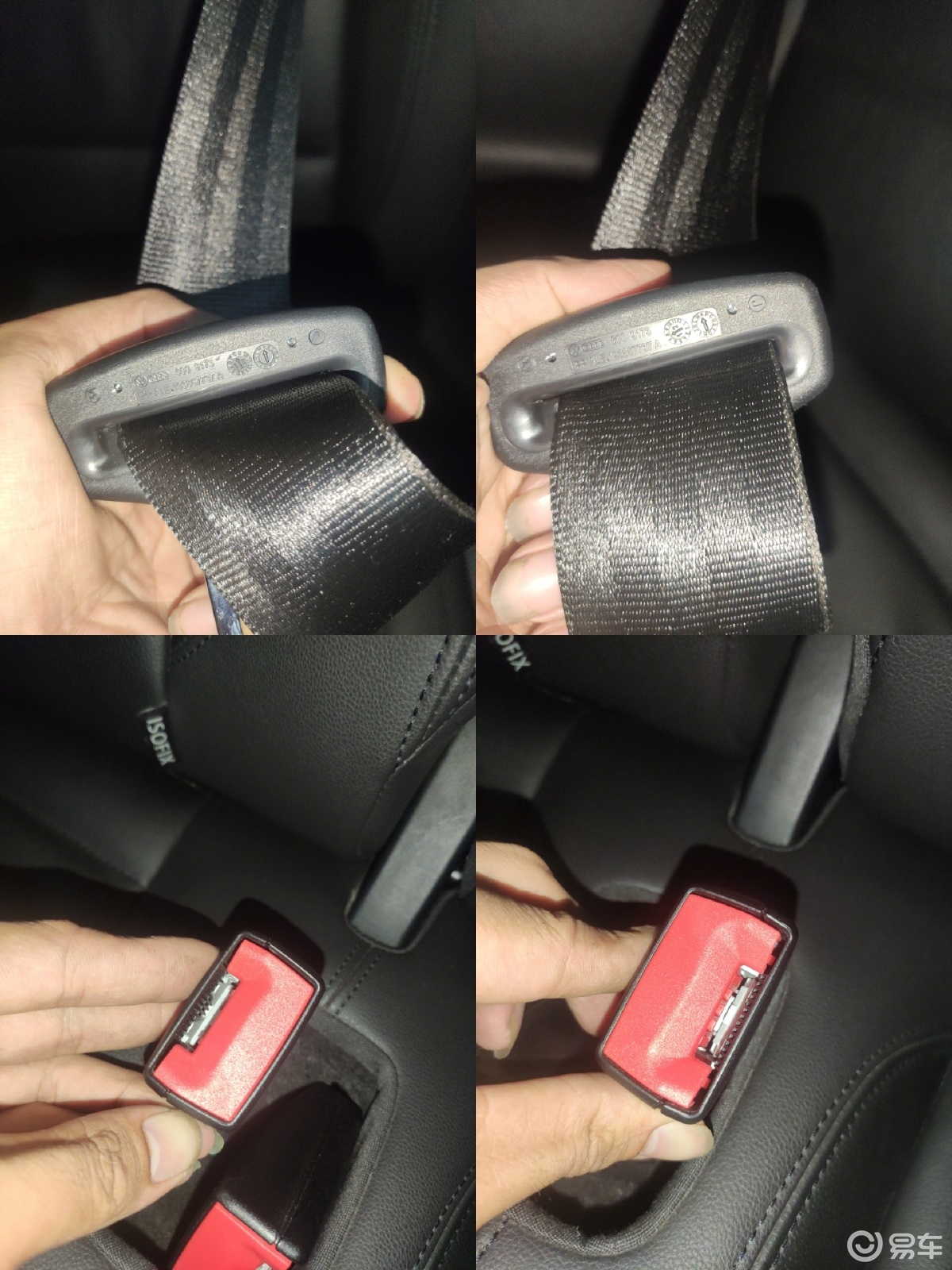 安全带生产日期符合车辆的生产日期,安全带卡槽内部也很干净,排除更换