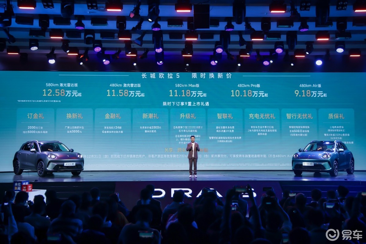 欧拉5正式上市：纯电紧凑型SUV，五款配置可选