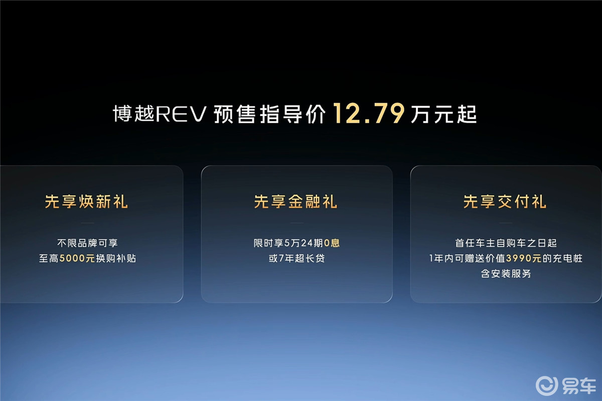 预售12.79万起，纯电续航375km，博越REV没对手