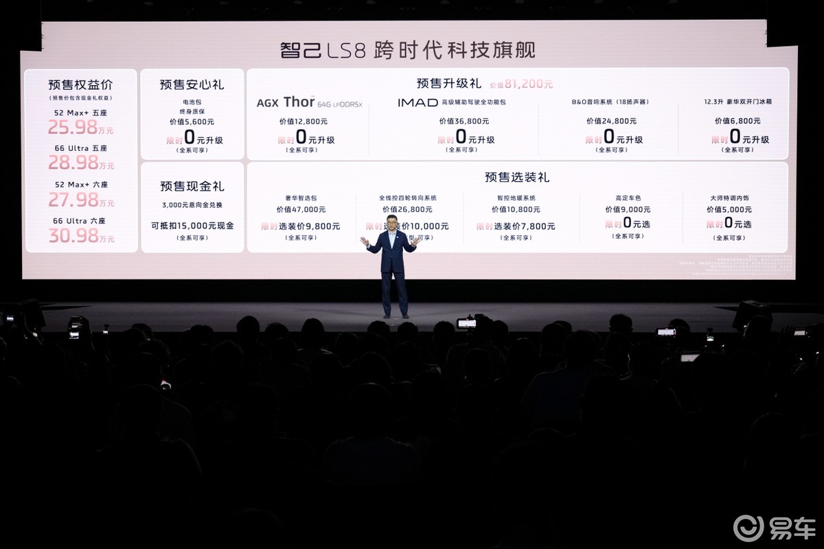 25.98万起 智己LS8开启预售 45分钟小订破万台