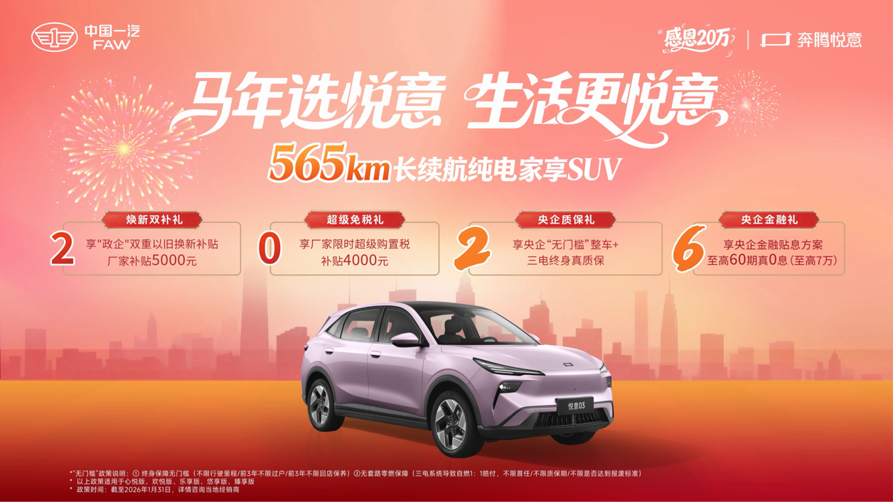 悦意03冰雪体验 10.99万享565km续航升级