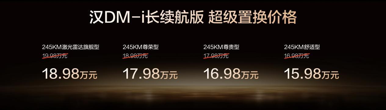 比亚迪汉长续航版上市 补贴售价15.98～20.58万元