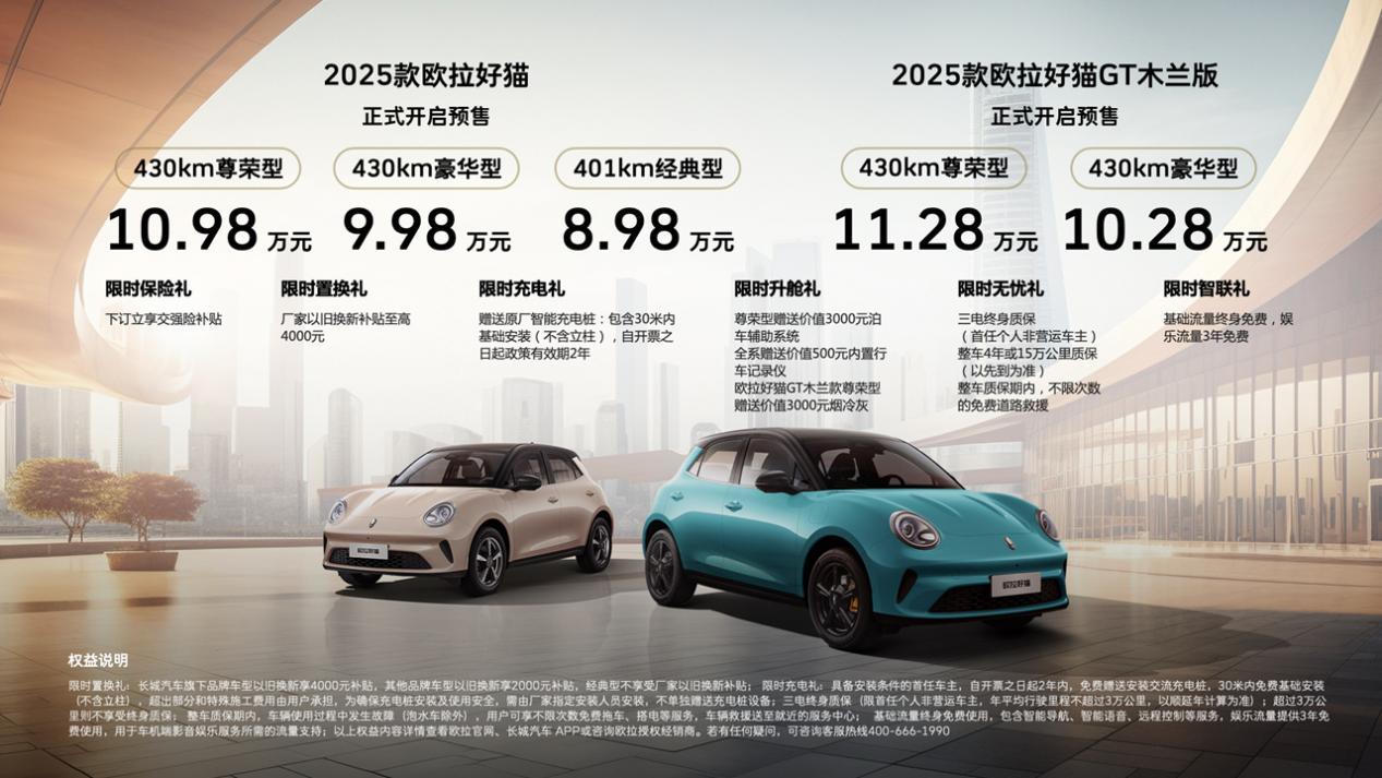 经典再造魅力升级，8.98万起2025款欧拉好猫预售开启