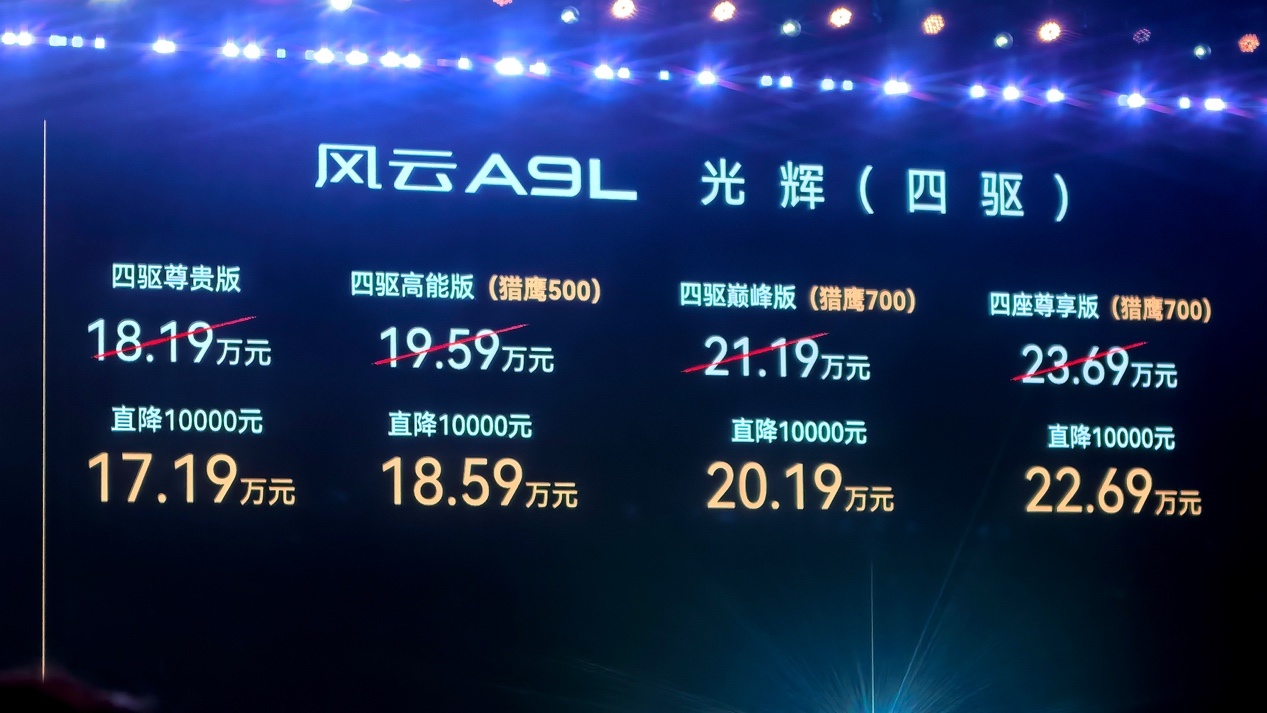 17.19万元起，风云A9L光辉四驱版配置梯度和真车体验