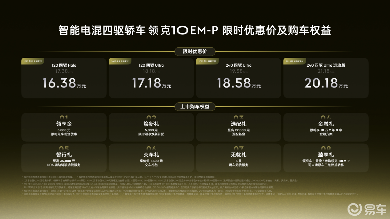 智能电混四驱轿车领克10 EM-P正式上市