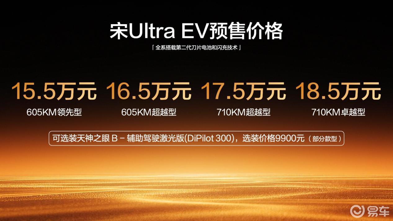 比亚迪宋Ultra EV开启预售