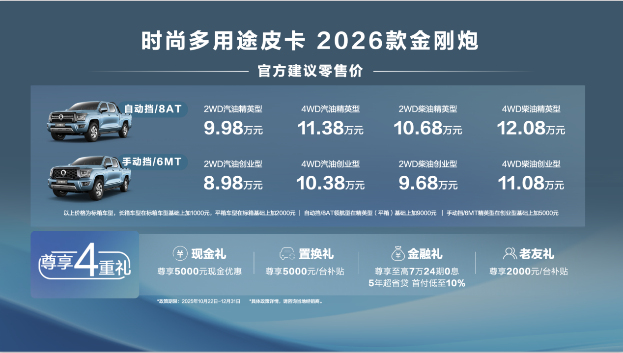 八方来财金刚炮!2026款金刚炮焕新上市8.98万元起