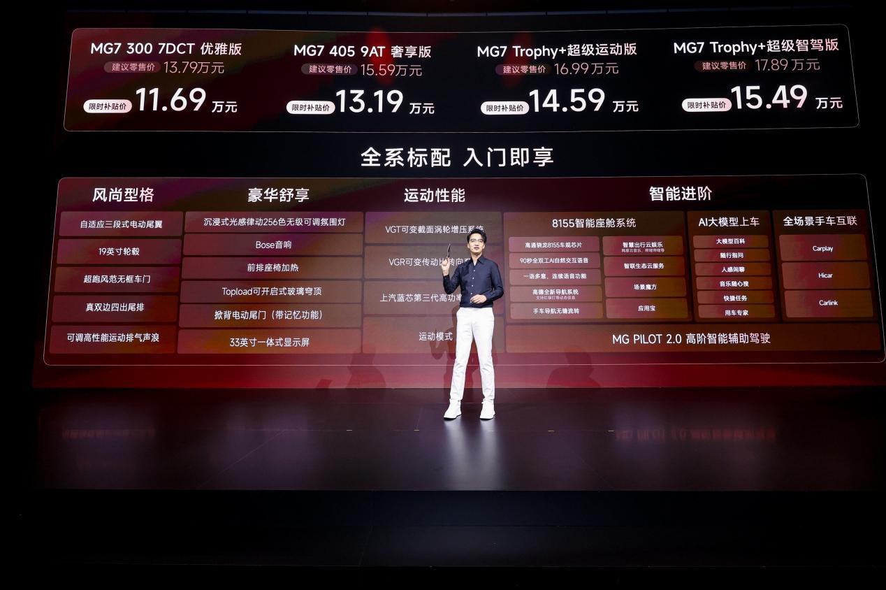 MG7 2026款以“全系标配”诠释轿跑平权