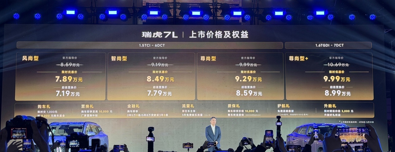 6.79万元起 奇瑞瑞虎家族多款新车正式上市