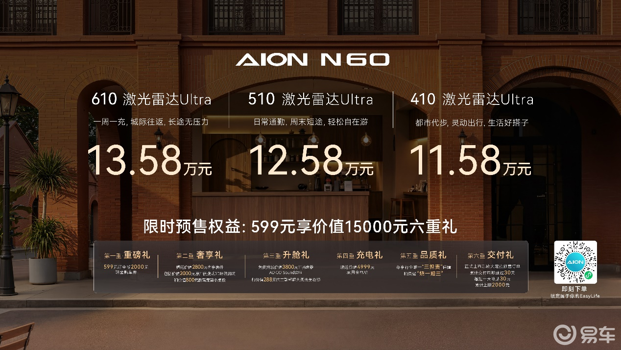 埃安N60预售11.58万起