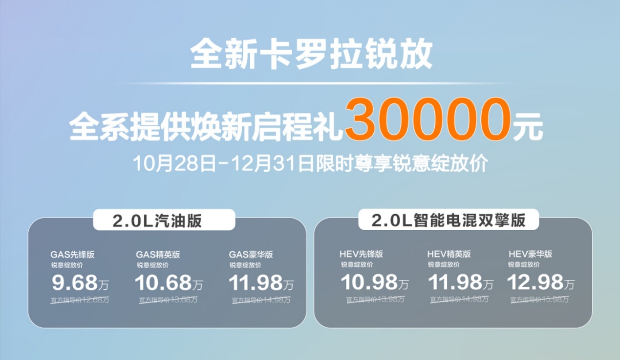 10万级全能SUV性价比标杆 全新卡罗拉锐放焕新上市