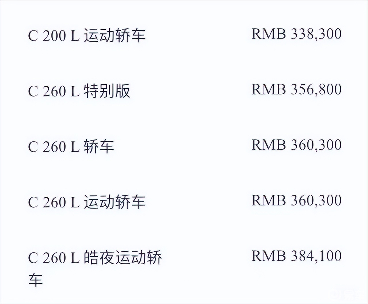 新款奔驰C级上市,全系换装2.0T发动机,配置优化升级