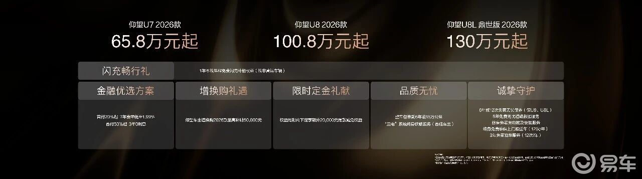 仰望加闪充 2026 款 U7它来了 开启高端电动时代