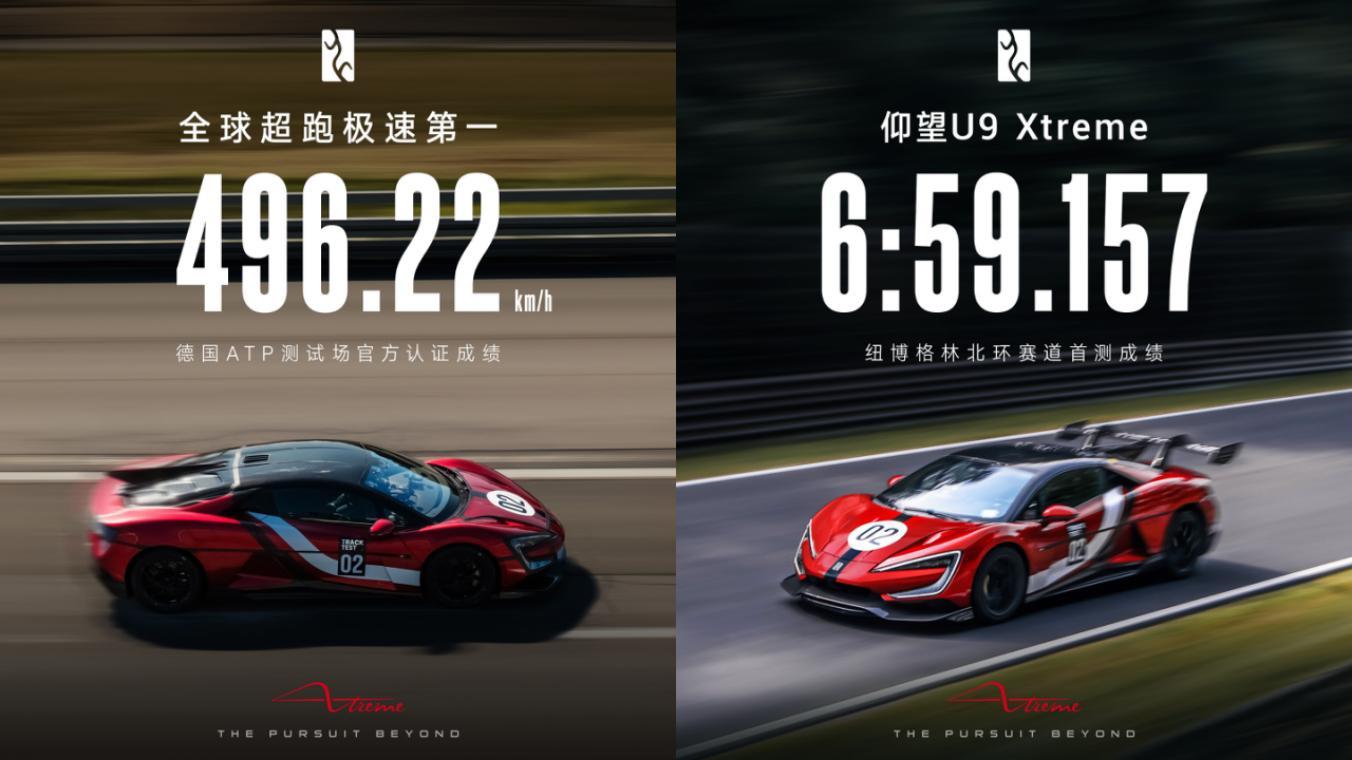 仰望U9X 496.22 km/h刷新全球汽车极速！