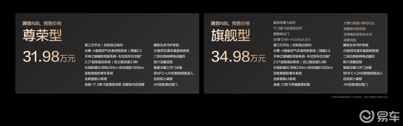 新车｜大六座安全豪华 SUV 腾势 N8L 开启预售
